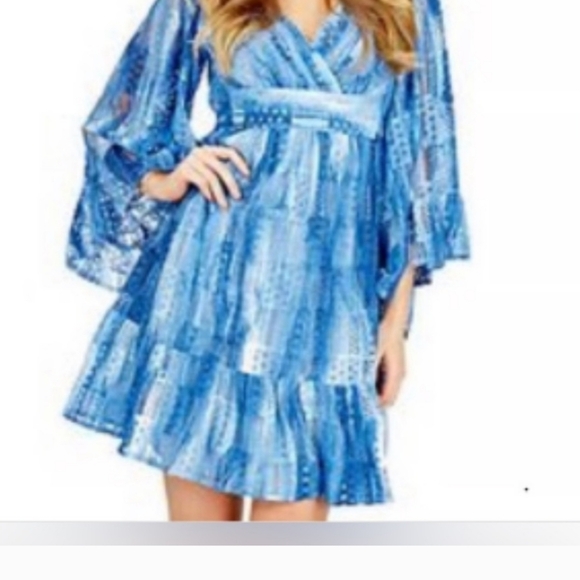 Betsey Johnson Empire Waist Bell Sleeve   Boho Dress - 6 S/M - Picture 2 of 12